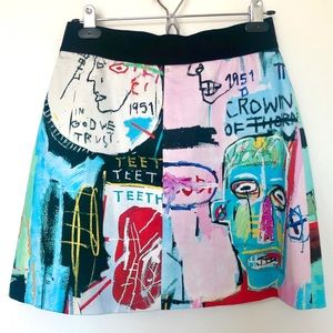 Alice+Olivia x Basquiat Riley Printed Skirt